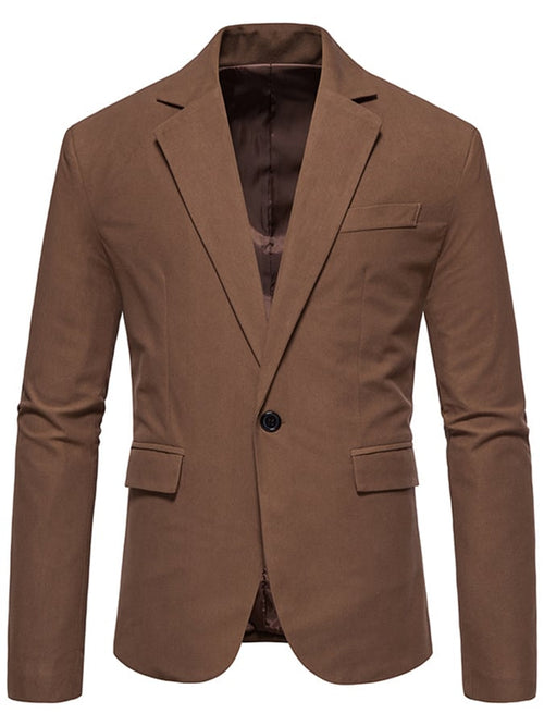 Men's Formal Single-Button Faux Suede Blazer