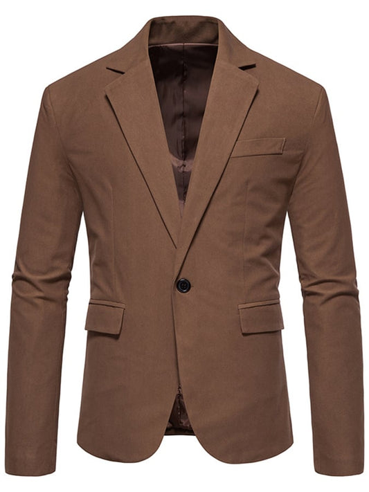 Men's Formal Single-Button Faux Suede Blazer
