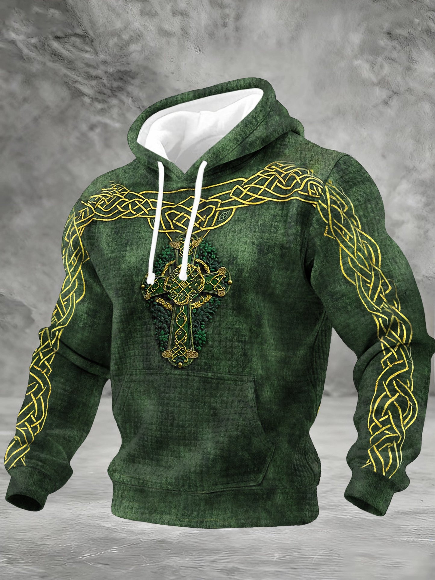 Men'S Casual Printed Hooded Sweatshirt