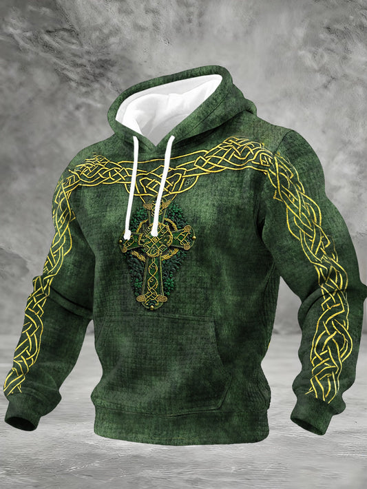 Men'S Casual Printed Hooded Sweatshirt