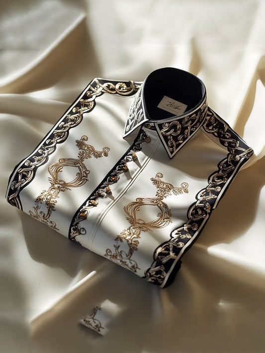 Men's Satin Luxe Long Sleeve Button Down Shirt