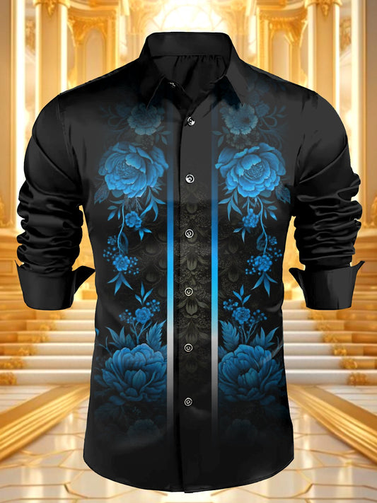 Men's Satin Luxe Long Sleeve Button Down Shirt
