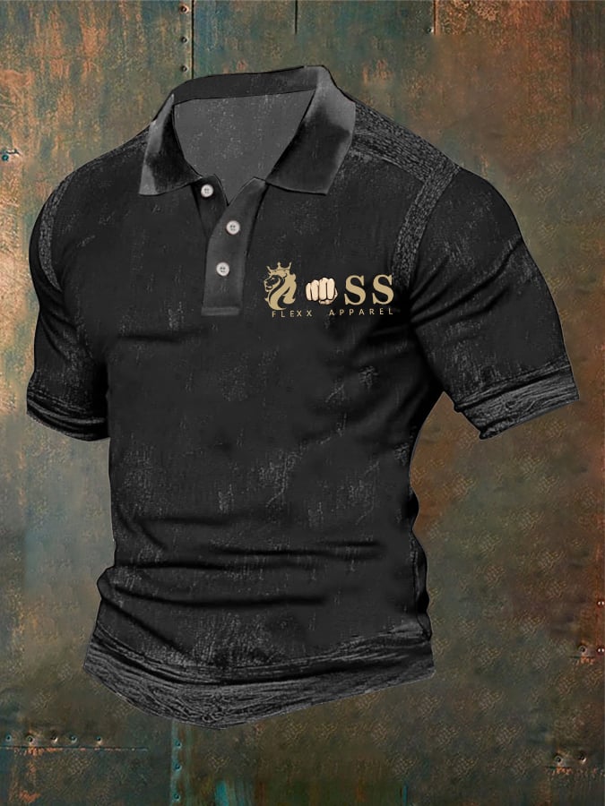 Men's casual retro polo shirt