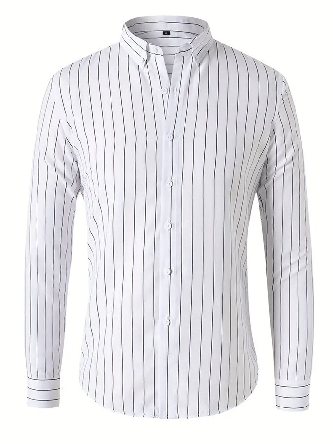 Men's Striped Business Casual Shirt