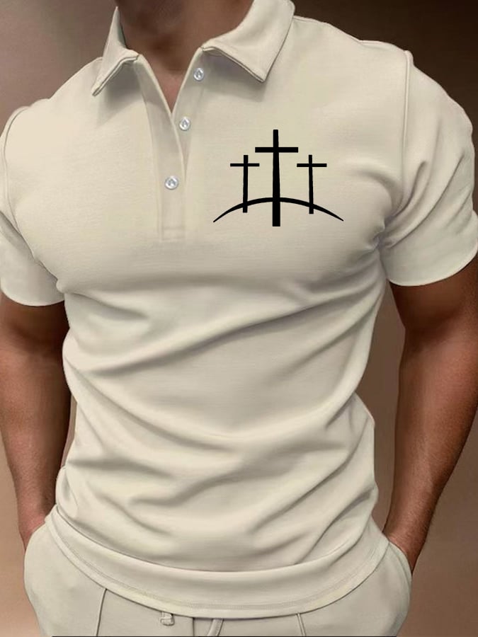 Men's Faith Printed Casual Polo Shirt