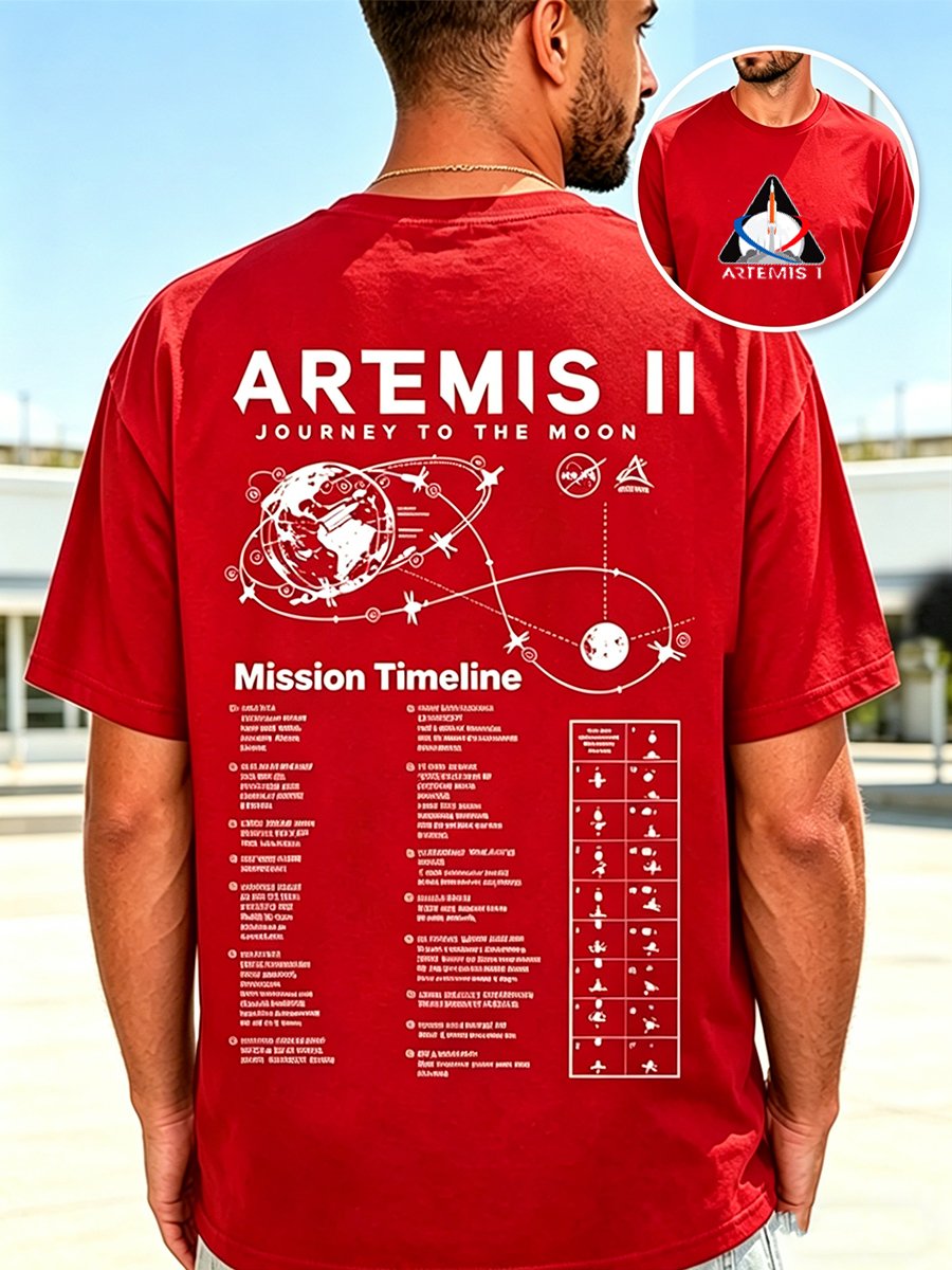 Men's Artemis II  Print Casual T-shirt