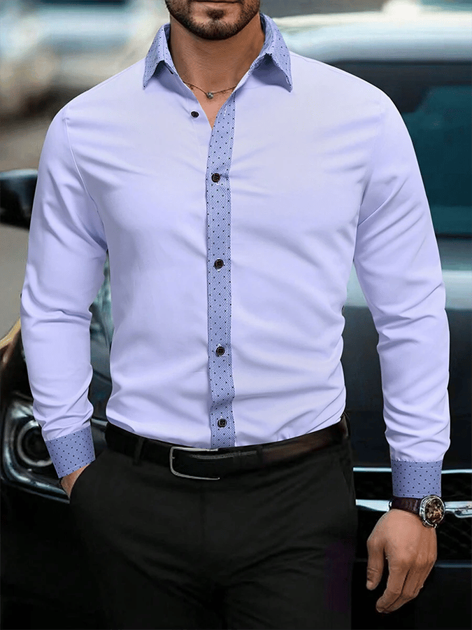 Men's Geometric Design Business Casual Shirt