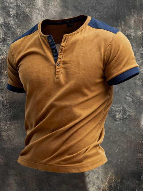 Men's Retro Patriot Camouflage Patchwork T-shirt
