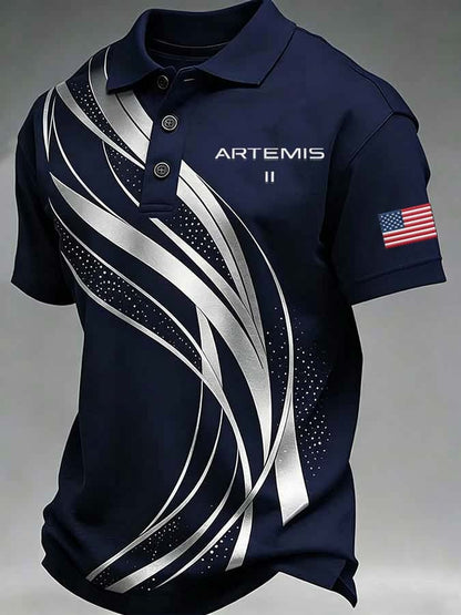 Men's Artemis II Print Polo Shirt