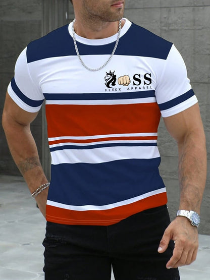 Men's Retro Letter Print Casual T-shirt