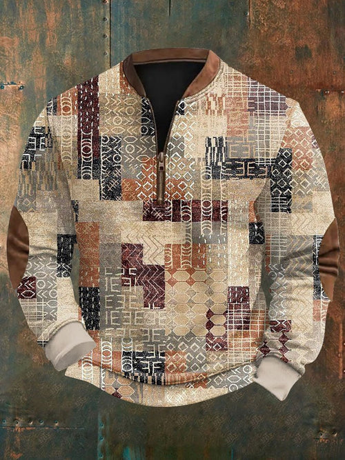 Men's Retro Geometric Printed Sweatshirt