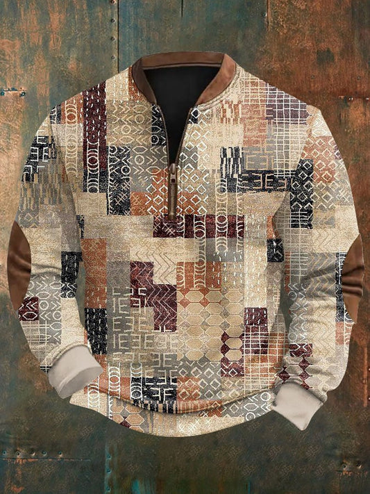 Men's Retro Geometric Printed Sweatshirt