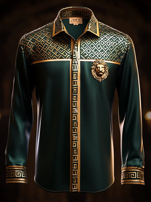Men's Satin Luxe Long Sleeve Button Down Shirt