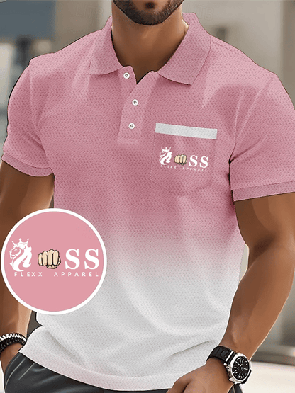 Men's Fashion Business Letter Printed Casual Polo Shirt