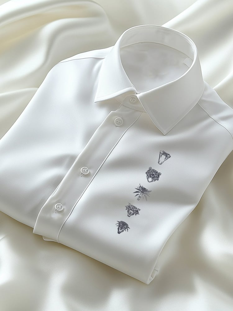 Men's Business Casual Logo Lapel Short Sleeve Shirt