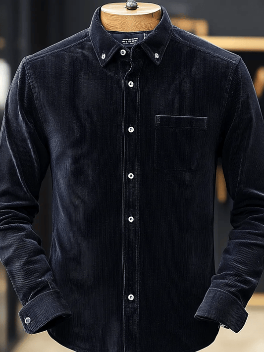 Men's Vintage Business Flannel Long Sleeve Shirt