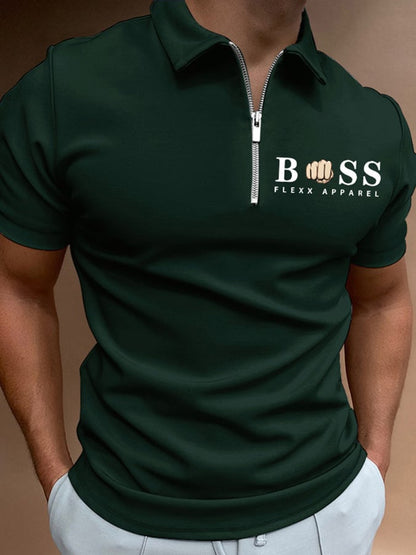 Men'S Short Sleeve Printed Polo