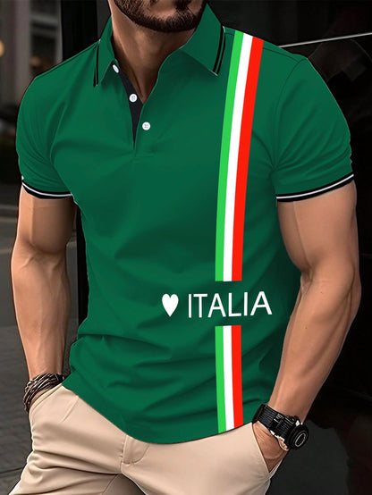 Men's "Italy" printed polo shirt