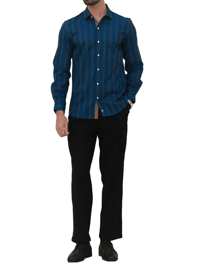 Men's Striped Business Casual Shirt