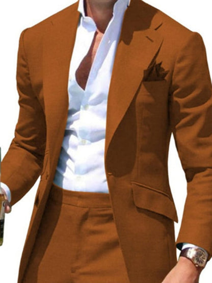 Men's Business Double Breasted Side Suit Two-Piece Suit