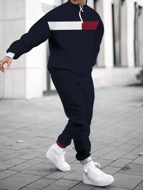 Relaxed Zipper Long Sleeve Two Piece Set
