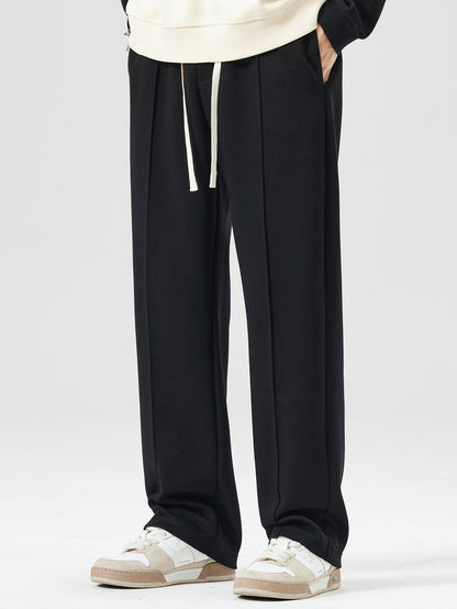 Relax Fit Ghost Drinking Coffee Print Contrast Polo Sweatshirt & Straight Leg Pleated Pintuck Sweatpants