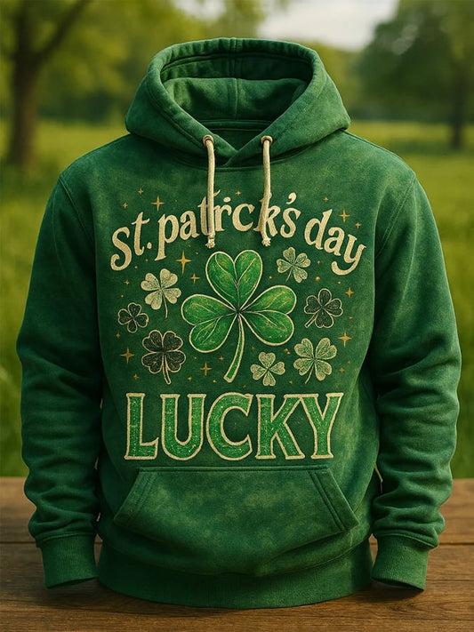 Men's St. Patrick's Day Printed Long-Sleeved Hooded Sweatshirt