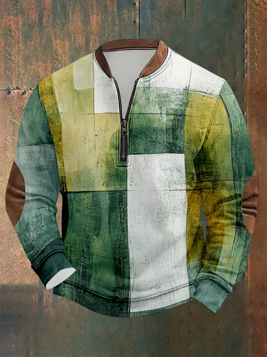 Men's Vintage Geometric Style Print Sweatshirt