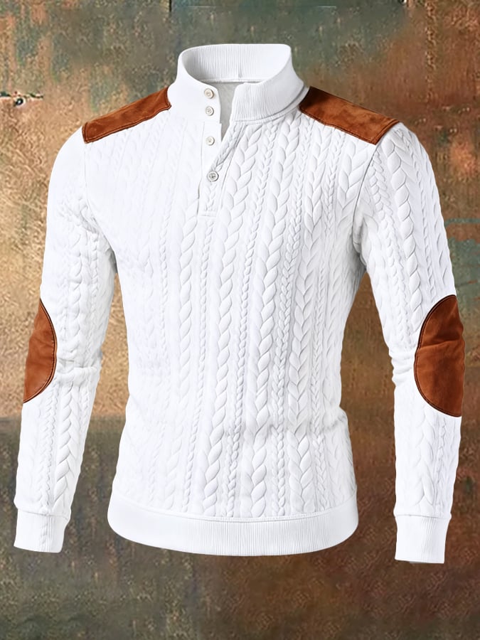 Men's Retro Comfort Warm Textured Fabric Hooded Sweatshirt