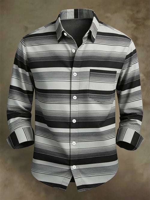 Men's Retro Business Long-Sleeve Shirt