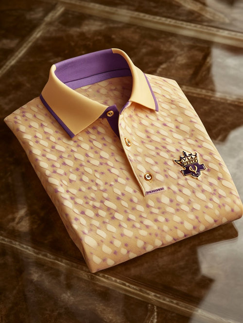 Men's Business Casual Crown Button Short Sleeve Polo Shirt