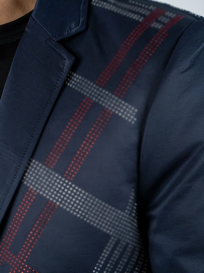 Men's Fashion Commuter Print Design Suit Jacket