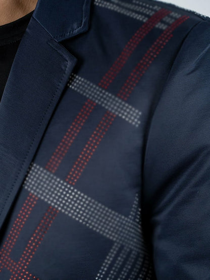 Men's Fashion Commuter Print Design Suit Jacket