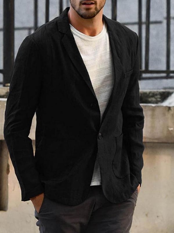 Men's casual loose cotton and linen suit