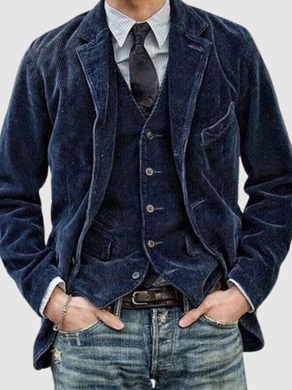 Men's Vintage Single Breasted Pocket Gentleman's Business Suit Jacket