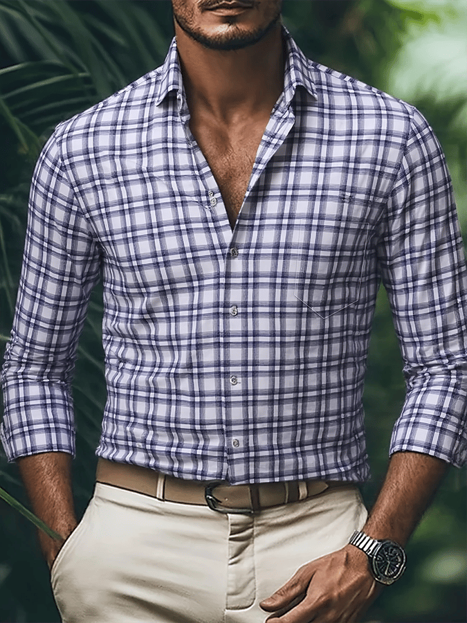 Men's Plaid Business Casual Shirt
