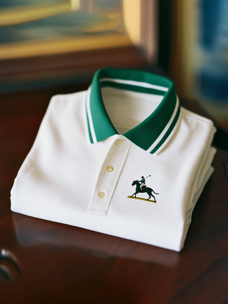 Men's Classic Business Logo Button Short Sleeve Polo Shirt
