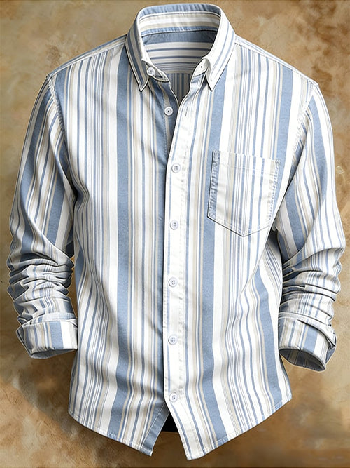 Men's Retro Abstract Art Print Comfortable Business Style Shirt