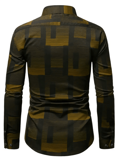 Men's Geometric Design Business Casual Shirt