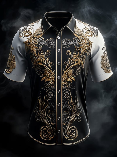 Men's Retro Viking Graphic Short Sleeve Shirt