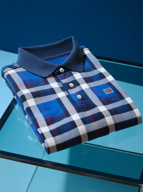 Men's Business Casual Union Jack Button Short Sleeve Polo Shirt
