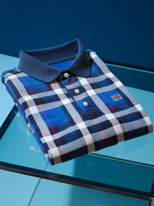 Men's Business Casual Union Jack Button Short Sleeve Polo Shirt