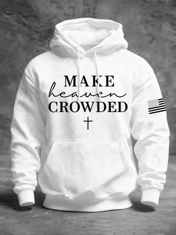 Men's Faith Print Long Sleeve Hooded Sweatshirt
