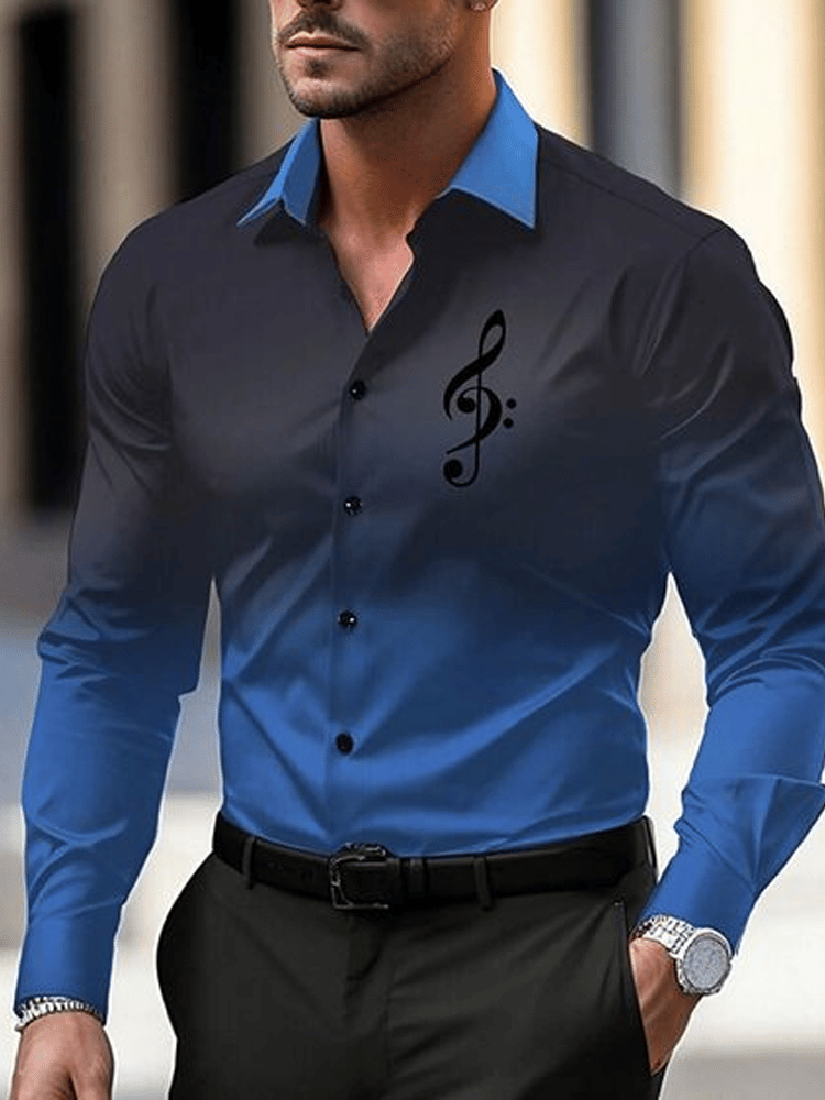 Men's Business Casual Striped Long Sleeve Shirt