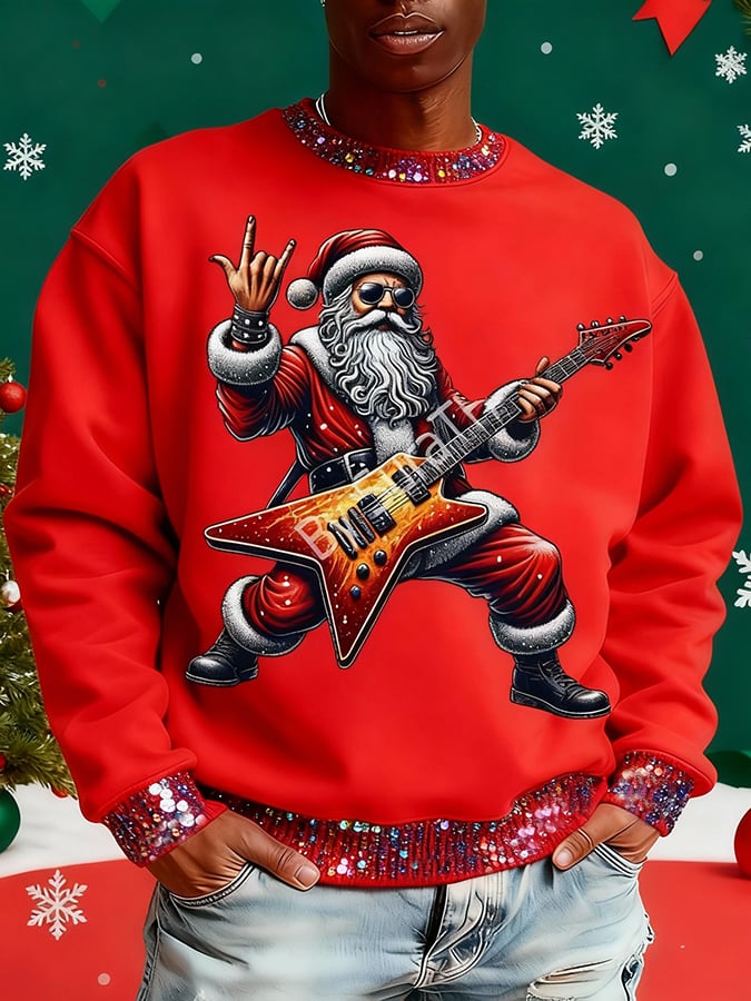 Men's Christmas Printed Pullover Sweatshirt