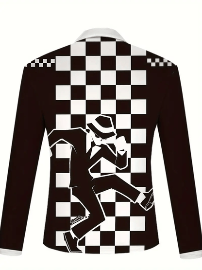 Men's Trendy Business Striped Zipper Polo Shirt