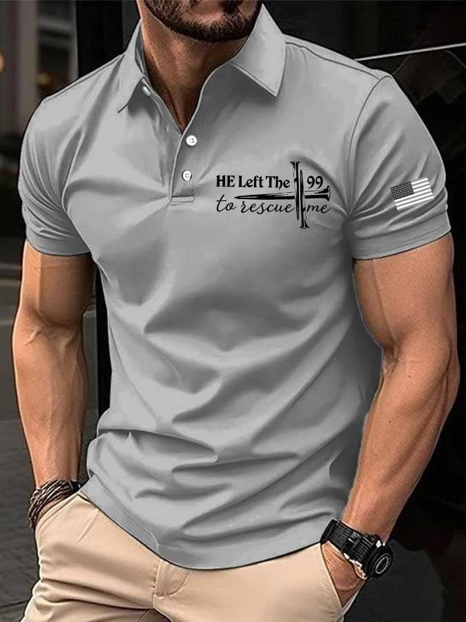 Men's faith print polo shirt