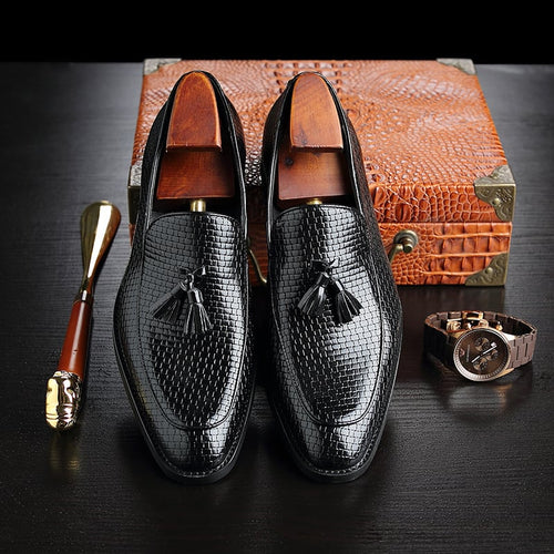 Business Casual Simple Fashion Tassel Men'S Leather Shoes