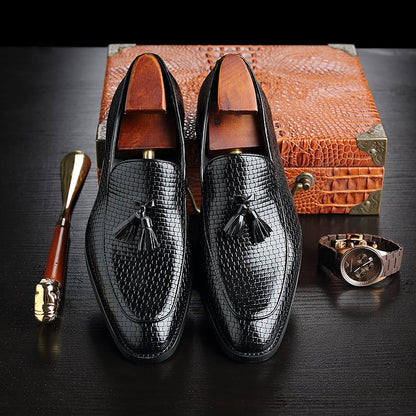 Business Casual Simple Fashion Tassel Men'S Leather Shoes