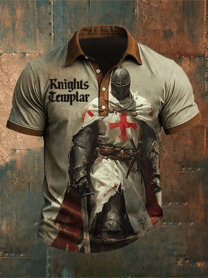 Men'S Retro Put On The Full Armor Of Godd Faith Printed POLO Shirt